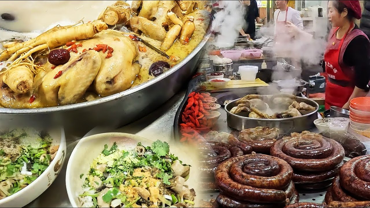 [Northeast Korean morning market] Ginseng chicken soup nourishing fountain! Korean food feast! 